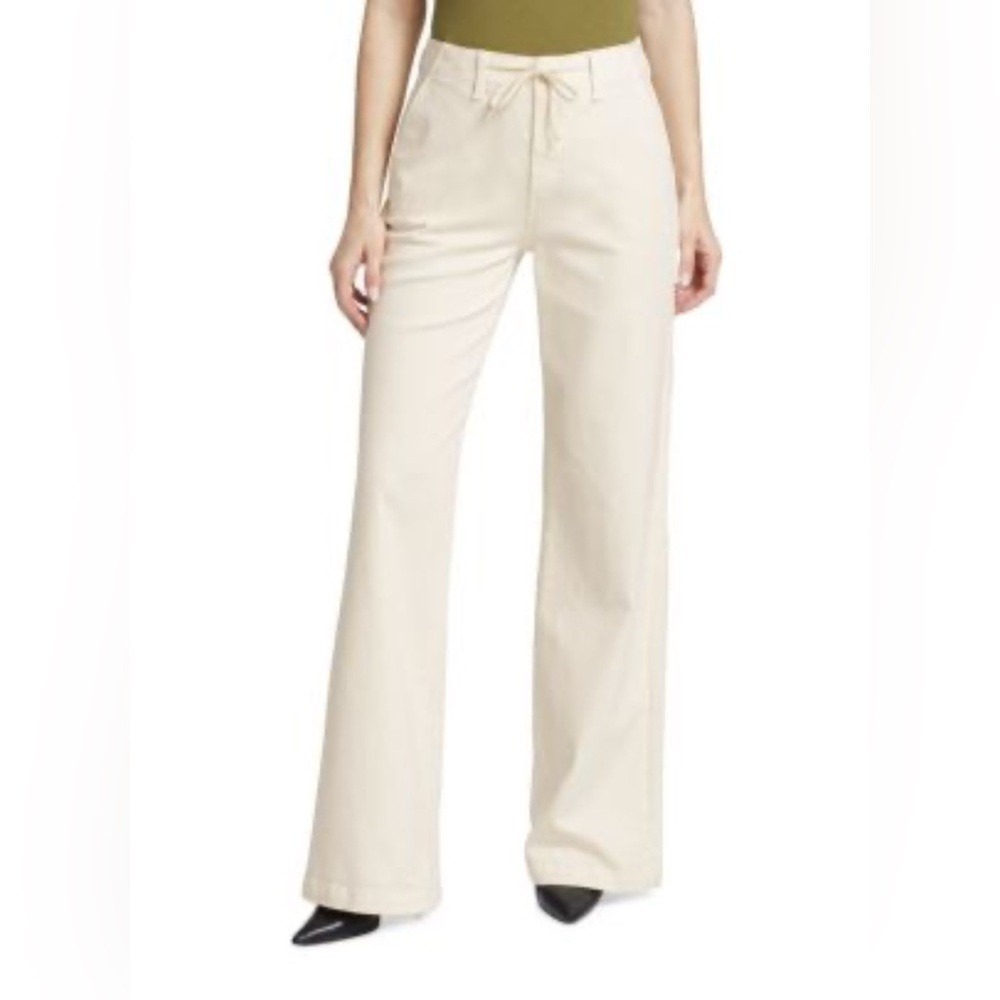 Paige Carly Self Tie Warm Ecru Wide Leg Pants Size 29